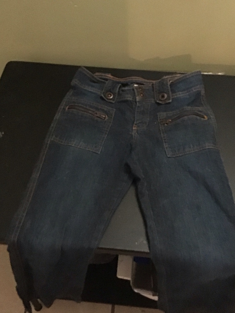 Xhilaration Dark Blue Kids Jeans with Front Zip Pockets